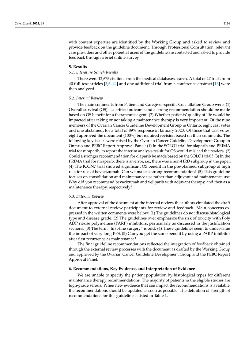 【妇产领域】2021+CCO临床实践指南：新诊断Ⅱ、Ⅲ或Ⅳ期卵巢上皮癌、输卵管癌或原发性腹膜癌的巩固或维持系统治疗