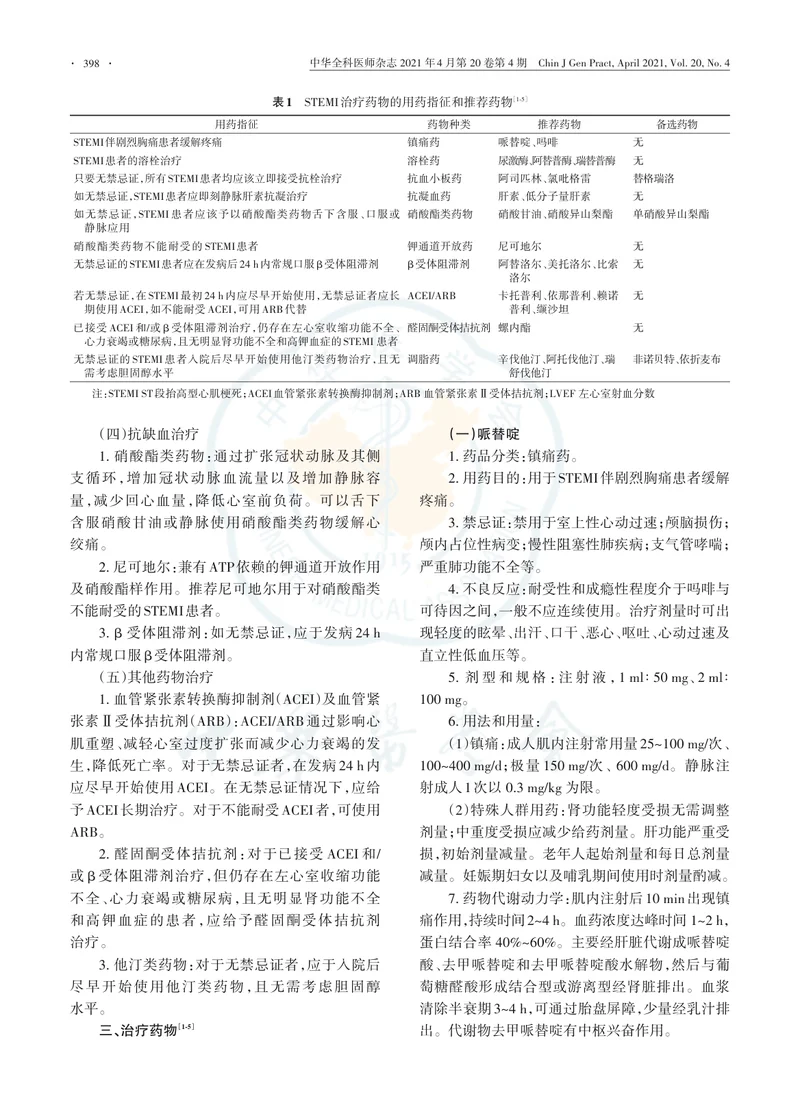【心血管领域】ST段抬高型心肌梗死基层合理用药指南
