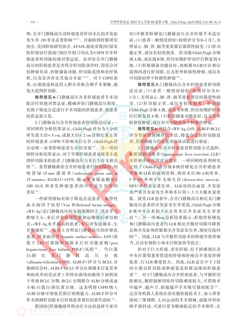 门静脉高压合并肝癌的临床诊疗专家共识（2022版）