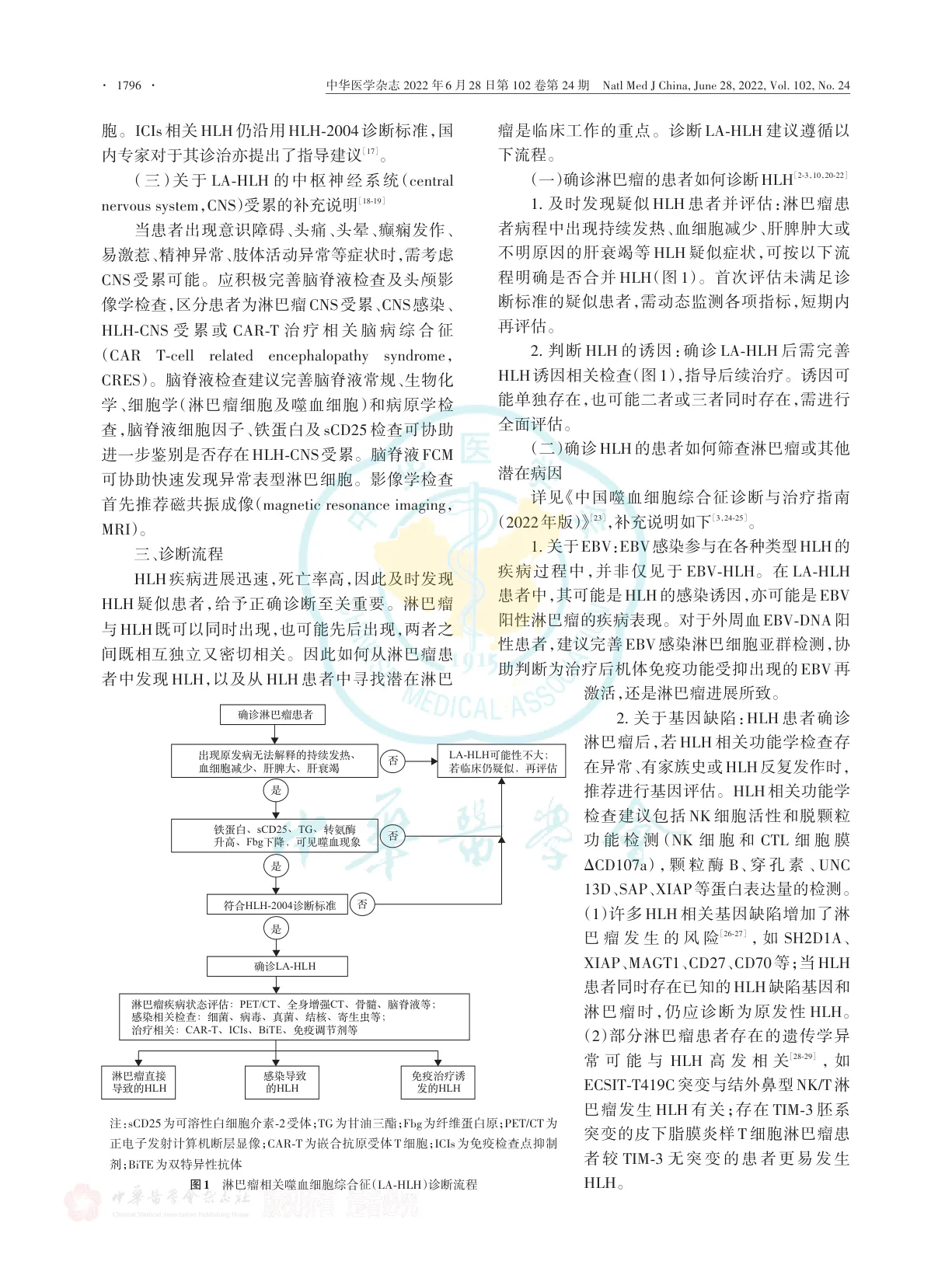淋巴瘤相关噬血细胞综合征诊治中国专家共识（2022年版）