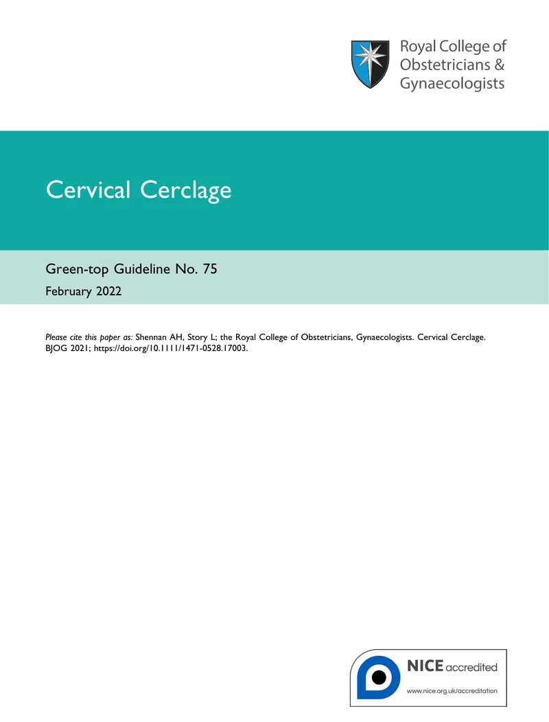 RCOG：宫颈环扎术指南（No.75）（2022）