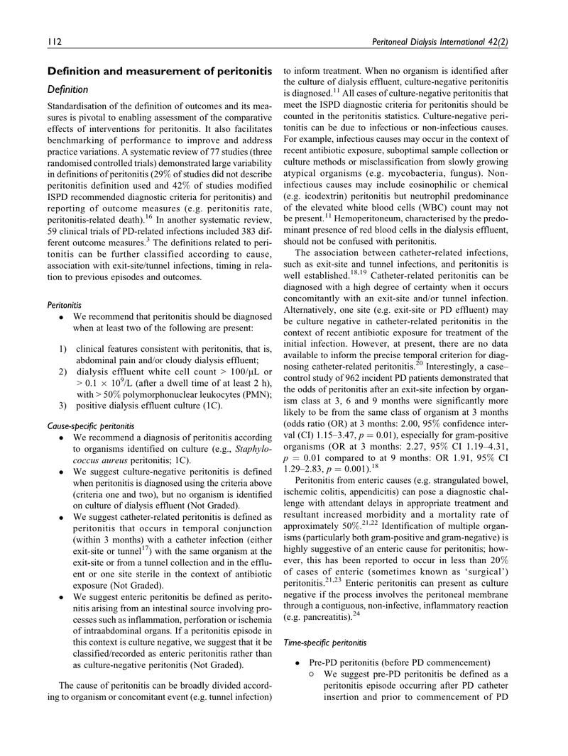 ISPD：腹膜炎的预防和治疗指南（2022）
