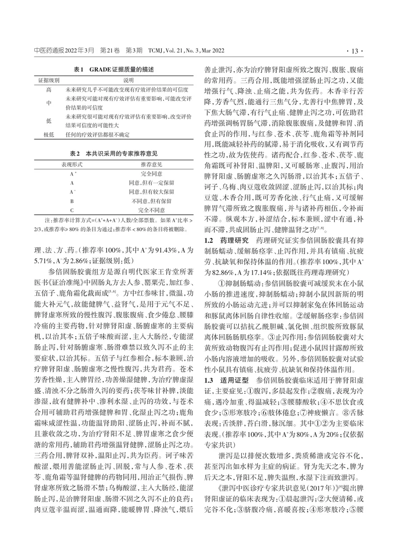 参倍固肠胶囊治疗肠易激综合征临床应用专家共识