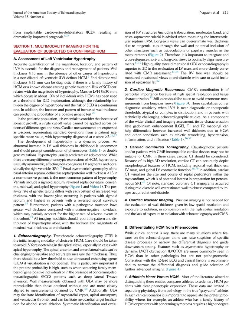 ASE_ASNC_SCMR_SCCT：肥厚型心肌病患者多模式心血管影像学检查的建议（2022）
