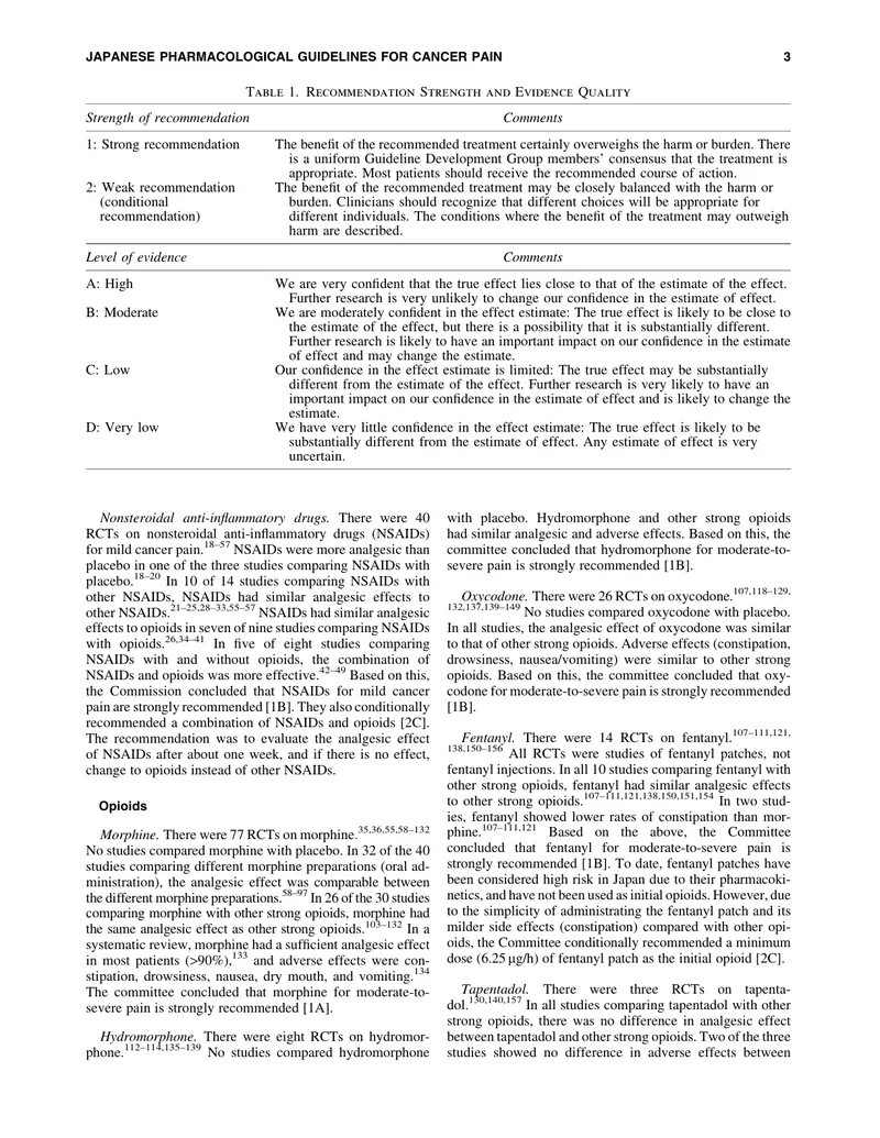 JSPM：癌痛药物治疗的临床指南（2022）