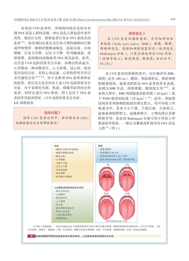 心血管疾病患者阻塞性睡眠呼吸暂停评估与管理专家共识（2024+版）