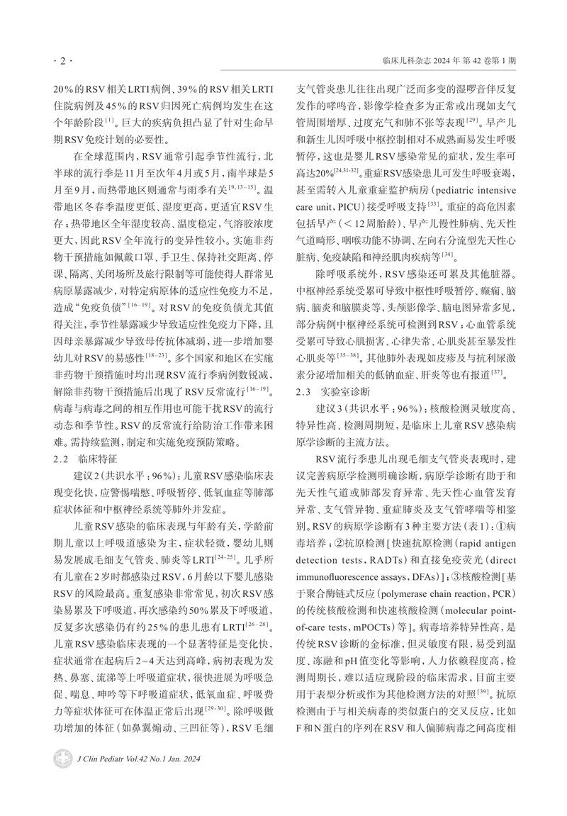 儿童呼吸道合胞病毒感染临床诊治中国专家共识（2023年版）