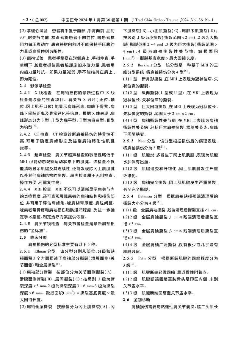 肩袖损伤中西医结合诊疗指南（2023年版）