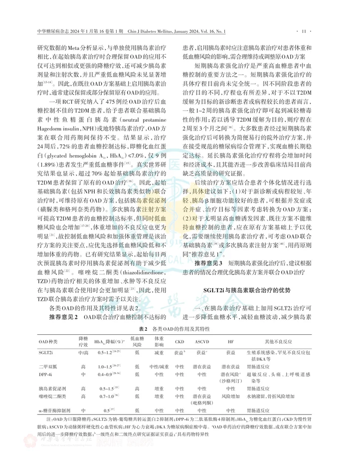 钠-葡萄糖共转运蛋白2抑制剂联合胰岛素治疗2型糖尿病中国专家共识（2023版）
