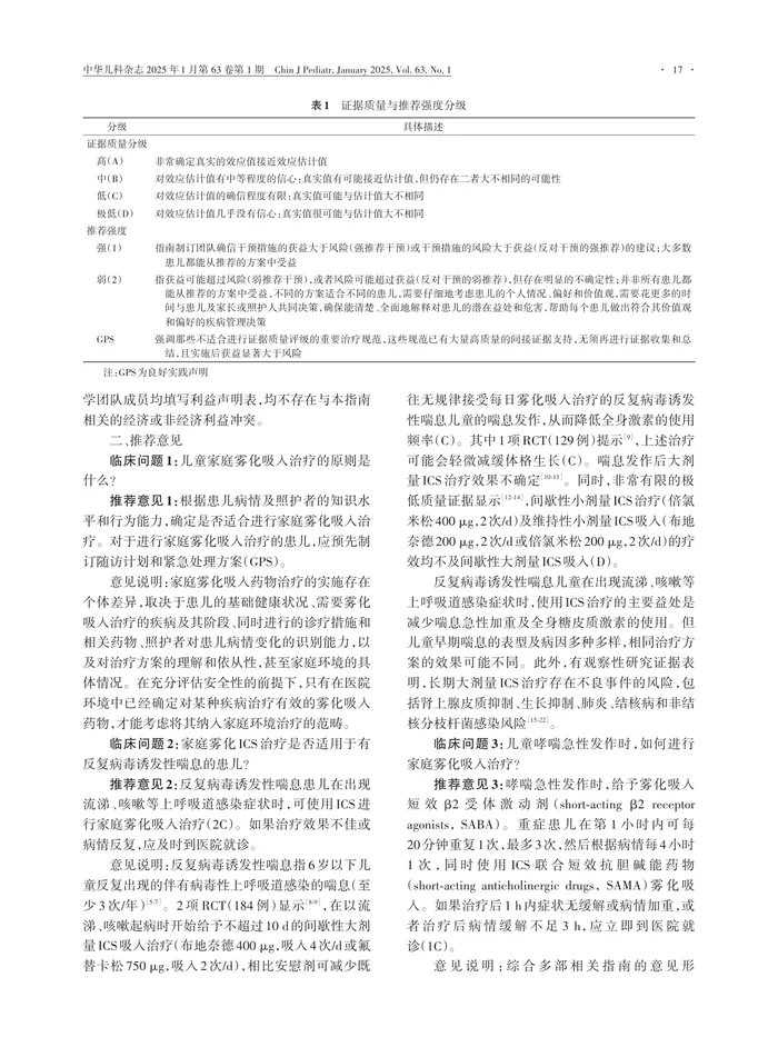 儿童呼吸系统疾病家庭雾化吸入治疗临床实践指南2025