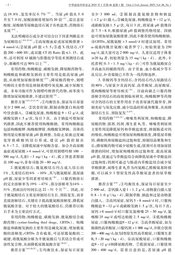 泌尿系结石药物溶石临床应用中国专家共识