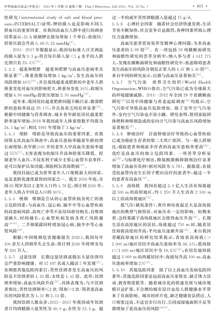 《中国高血压防治指南（2024年