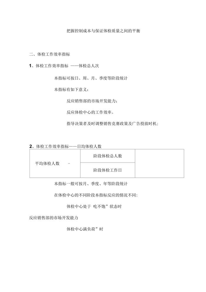 体检中心运营数据与指标管理