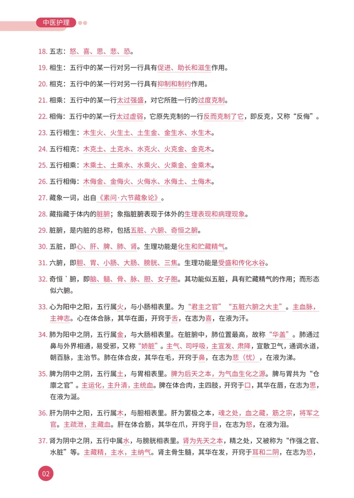 中医护理学考点